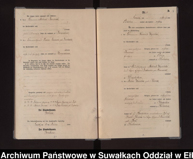 image.from.unit.number "Heiraths-Neben-Register des Königlich Preussischen Standes-Amtes Gneist Kreis Loetzen"