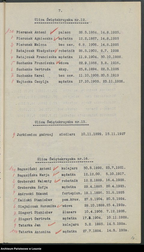 Obraz 10 z jednostki "[Obwód VII - głosuje w Katolickiej Powszechnej Szkole Żeńskiej /listy wyborców/]"
