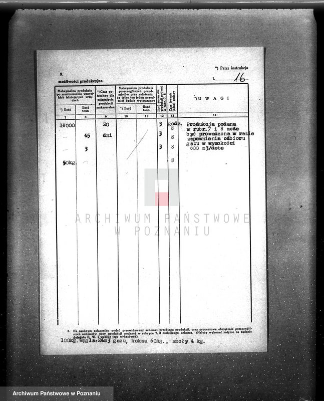 Obraz 20 z jednostki "Kwestionariusz gazowni miejskiej w Lwówku pow. nowotomyski"