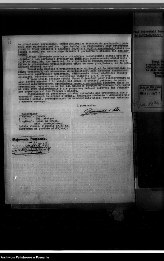 image.from.unit.number "Zatwierdzenie zakładu przemysłowego /fabryki makaronu/  Aldo- Germanini i Spółka w Poznaniu"