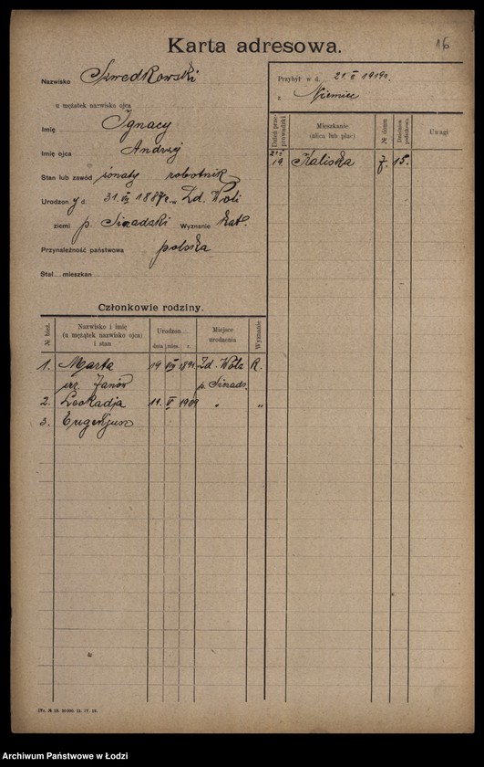 Obraz 18 z jednostki "[Spis ludności Łodzi] Szwedczak-Szydłowiecki"