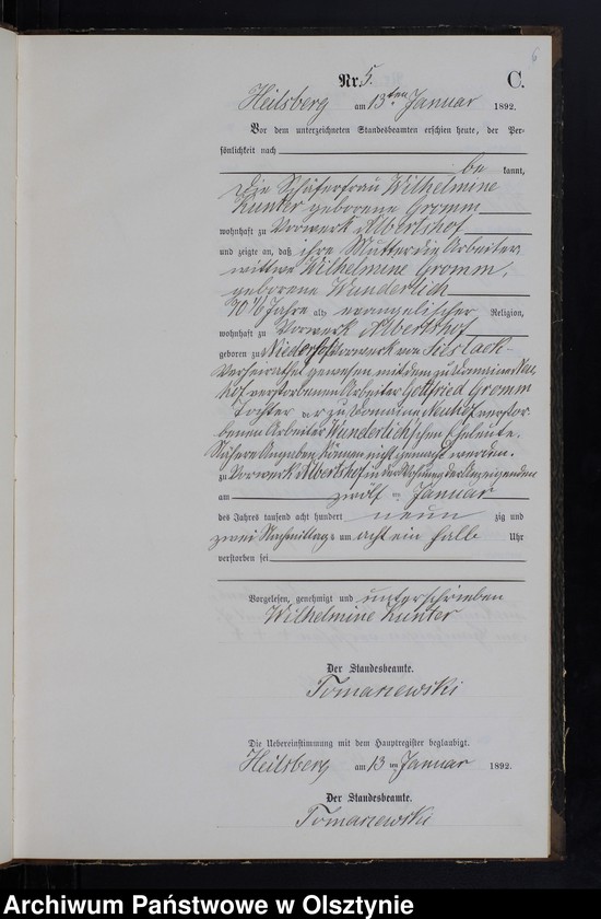 image.from.unit.number "Sterbe-Neben-Register Tom I,Nr 1 - 100"