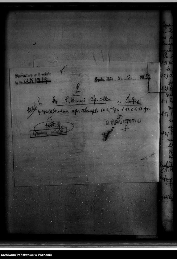 Obraz 9 z jednostki "Zatwierdzenie zakładu przemysłowego /przebudowy budynku góry cukrowej/ Cukrowni w Środzie Spółka Akcyjna"