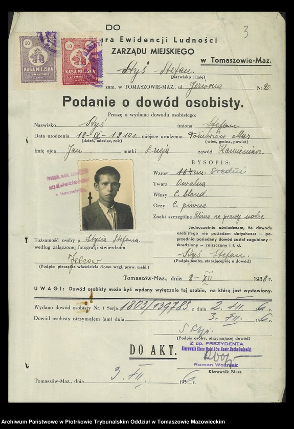 image.from.unit.number "Dowodów osobistych od nr 1801 do 2050. Tom X"