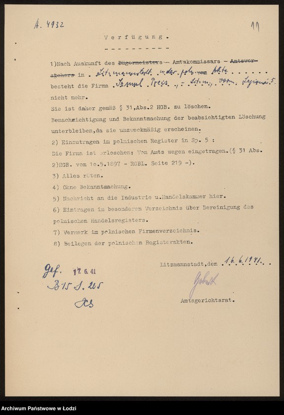 Obraz 13 z jednostki "Szmul Preiss – sprzedaż półbawełnianych towarów"