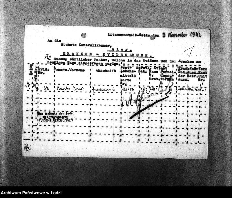 Obraz 4 z jednostki "[Wyciągi z książki ewidencyjnej chorych]"