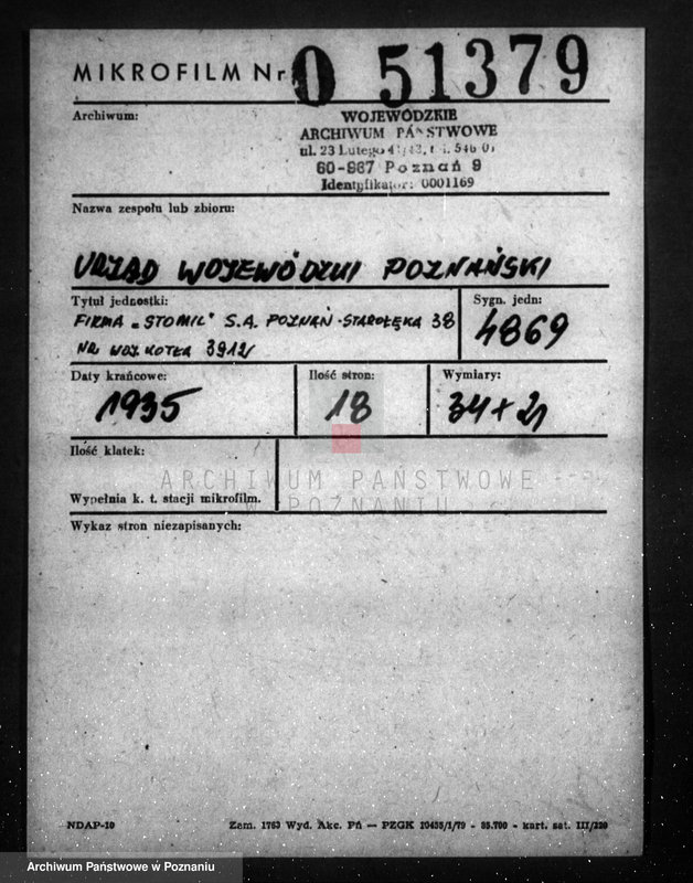 Obraz 2 z jednostki "Firma Stomil S.A. w Poznaniu Starołęka 38 nr woj. 3912"