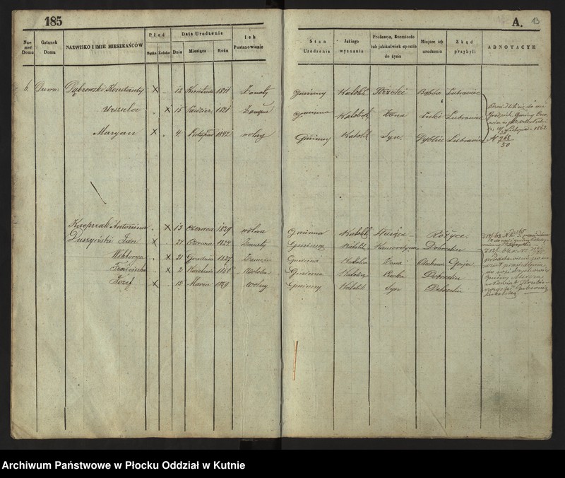 image.from.unit.number "Księga ludności stałej Nr 3 wsi: Dobrzelin i Marianków"