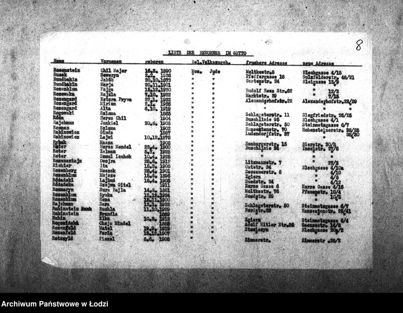 Obraz 11 z jednostki "[Alfabetyczny spis mieszkańców getta. Litera R]"