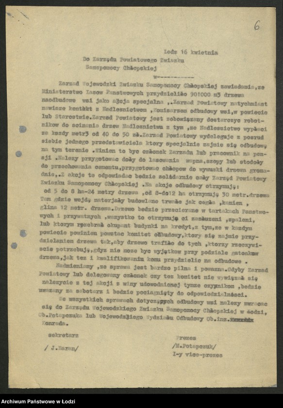 Obraz 7 z jednostki "Związek Samopomocy Chłopskiej - sprawozdania [wydziałów, instruktorów, referatów i Prezydium] Zarządu Wojewódzkiego"