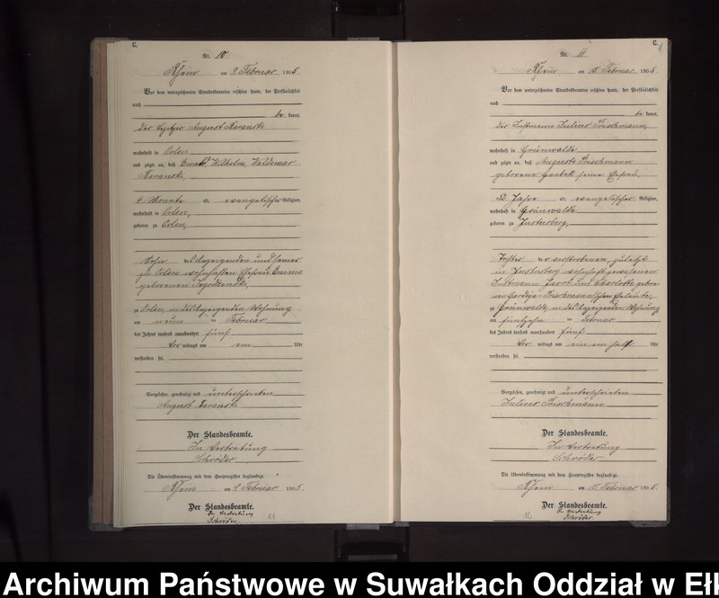 image.from.unit.number "Sterbe-Neben-Register des Königlichen Preussischen Standes-Amtes Orlen Kreis Lötzen"