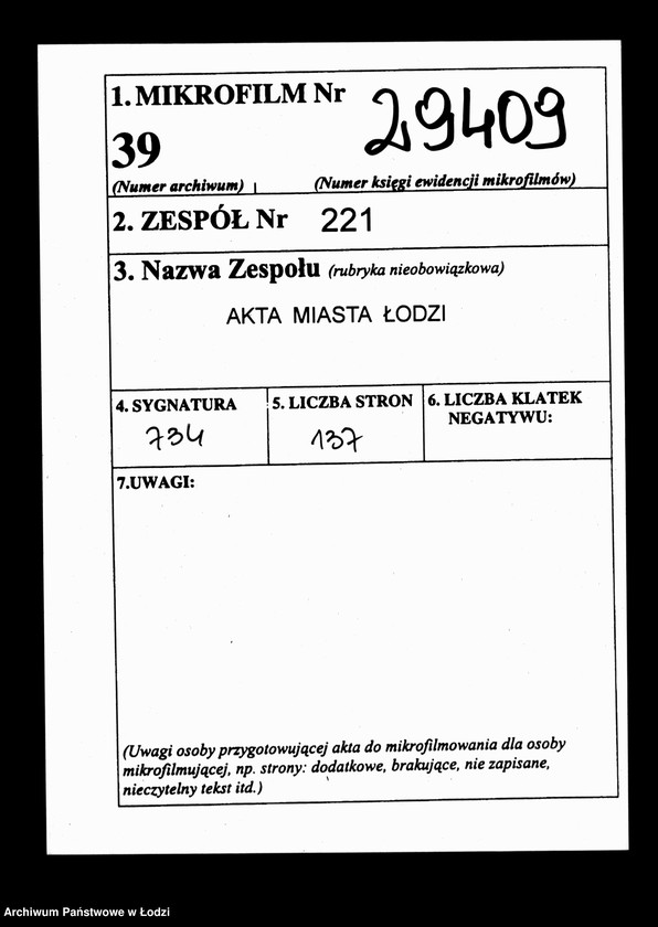 Obraz 2 z jednostki "Kontrolla nadsyłanych awizacji kar sądowych Magistratu miasta Łodzi"