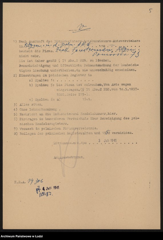 Obraz 7 z jednostki "Icek Fensterman- mleczarnia i sprzedaż wędlin"