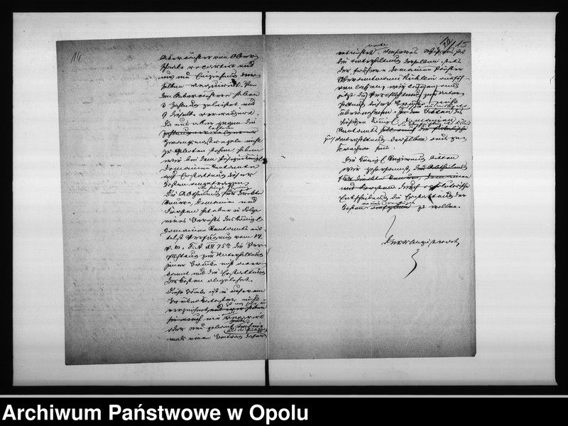 Obraz 14 z jednostki "Acta des Magistrats zu Oppeln betreffend die kleine Brücke im Wege nach dem Domainen Vorwerk Oberschale"