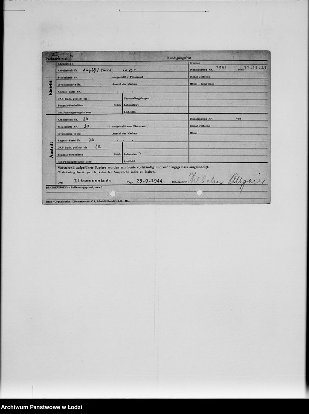 Obraz 9 z jednostki "[Akta personalne pracowników]"