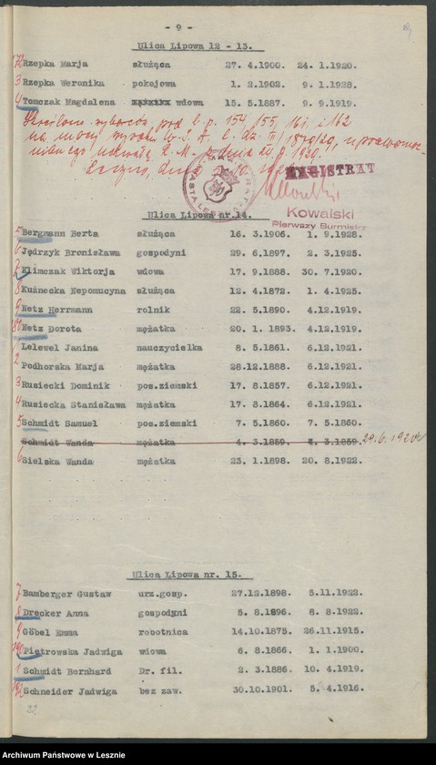 Obraz 12 z jednostki "[Obwód I - głosuje w Szkole Przemysłowo-Handlowej /listy wyborców/]"