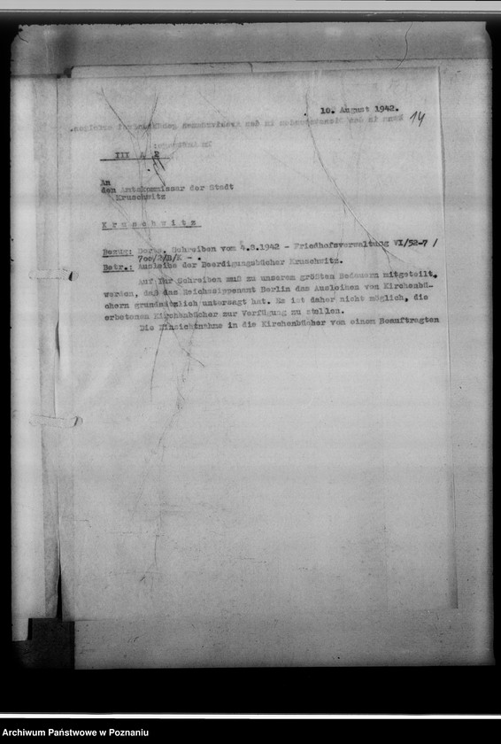 Obraz 18 z jednostki "[Korespondencja w sprawie wypożyczenia ksiąg kościelnych]"