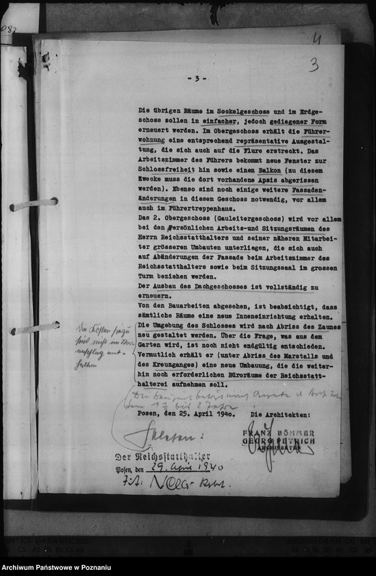 Obraz 7 z jednostki "Kostenvoranschlag. Neugestaltung des Schlosses zu Posen"