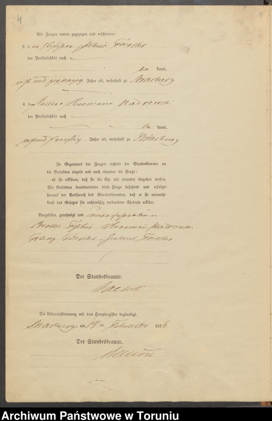 image.from.unit.number "Heiraths-Neben-Register Stadt Strasburg [Brodnica-Miasto] für das Jahr 1876"