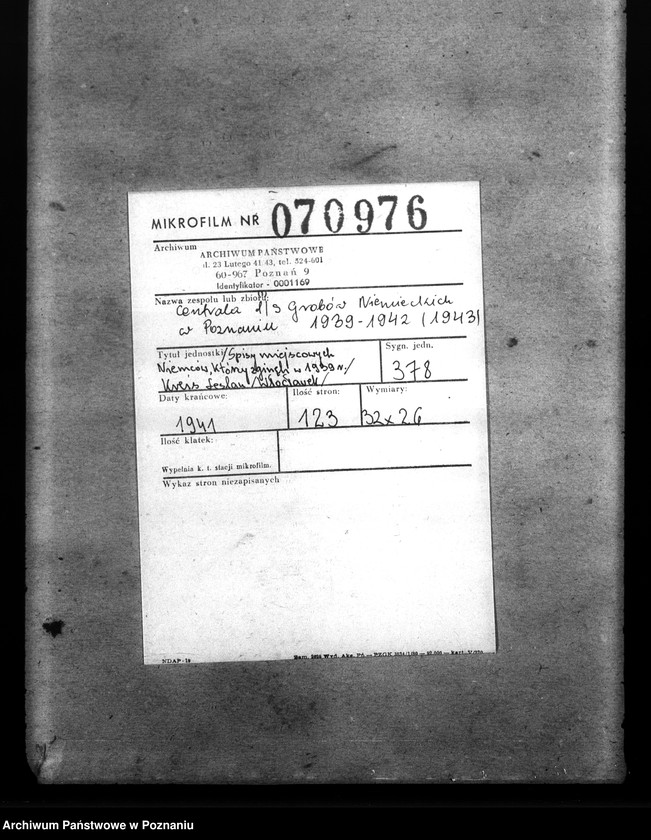 Obraz 2 z jednostki "Spisy miejscowych Niemców, którzy zginęli w 1939 roku. Kreis Leslau (Włocławek)"