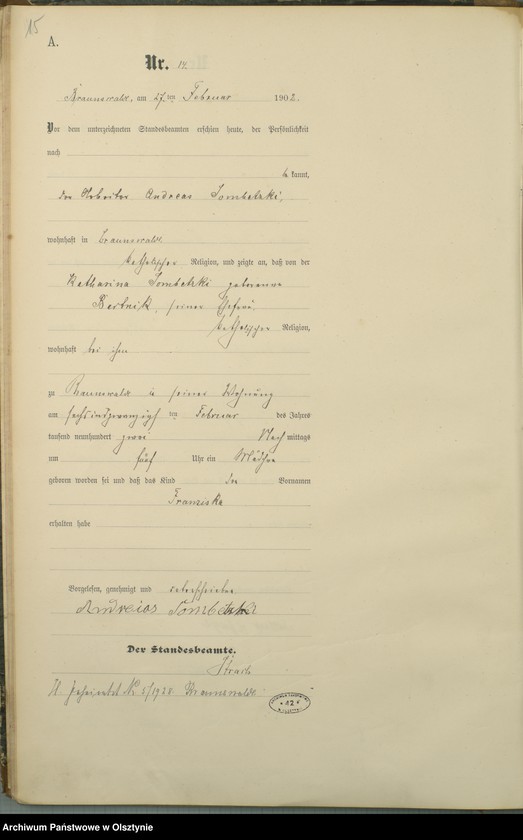 image.from.unit.number "Geburts-Haupt-Register Nr 1 - 71"