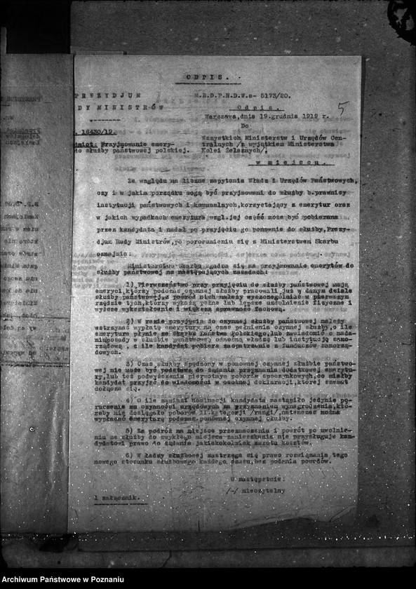 Obraz 10 z jednostki "Sprawy gospodarcze-ogólne Prezydium Rady Ministrów - okólniki 1920"