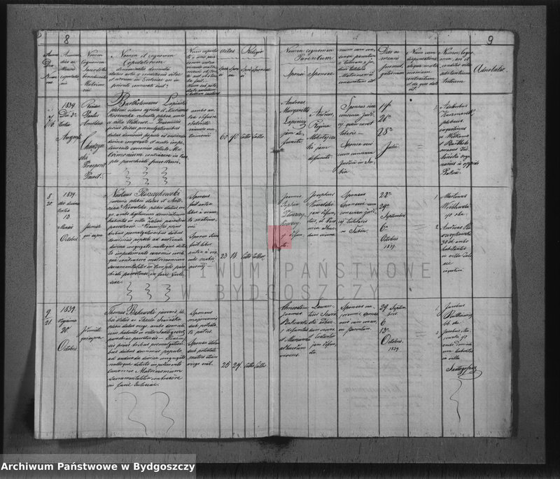 image.from.unit.number "Liber Duplicatus Copulatorum Ecclesiae Parochialis Pacostensis ex Villis sitis in Districtu Szubiniensi pro 1839"