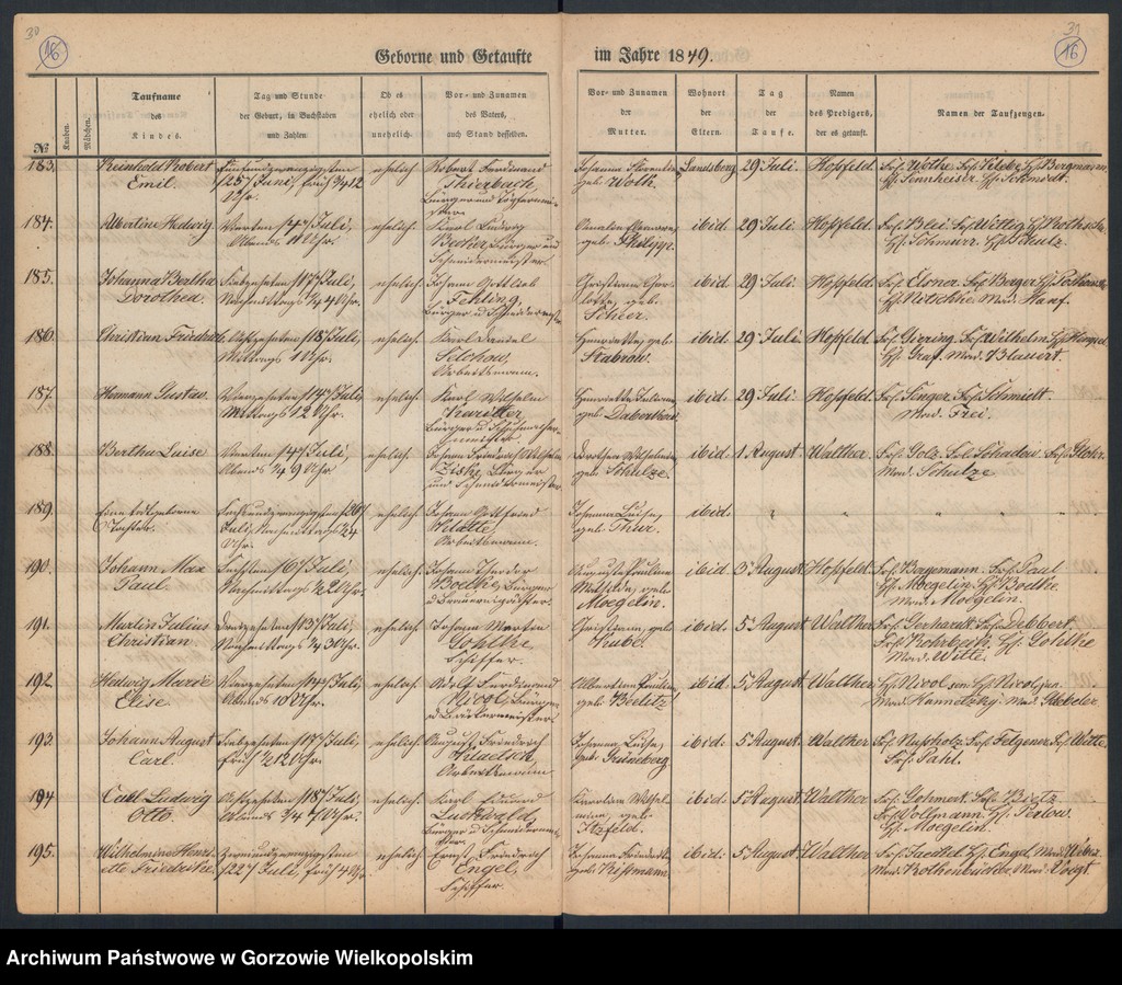 image.from.unit.number "Duplikate der Hauptkirche zu Landsberg an der Warthe (zawiera też księgę zgonów Konkordien Kirche z 1849 r.)"