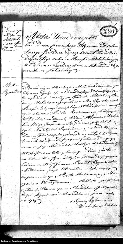 image.from.unit.number "Duplikat Aktów Urzędnika Stanu Cywilnego Katolików Parafii Metelskiey Urodzonych, Zaślubionych y Zmarłych Od 1 Stycznia do 1 Grudnia 1829"
