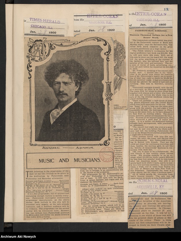 image.from.unit.number "Amèrique 1900 (Wycinki prasowe dotyczące tournée i koncertów w Stanach Zjednoczonych i Meksyku)"