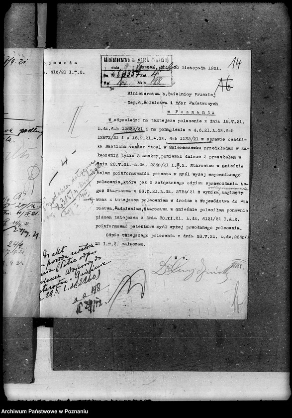 Obraz 19 z jednostki "Sprawy agrarnej reformy Główny Urząd Ziemski w Warszawie Przyszły Okręg Urząd Ziemski w Poznaniu"