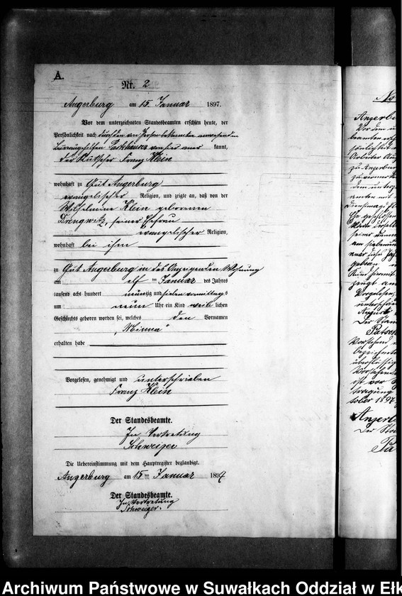 image.from.unit.number "Geburts-Neben-Register des Preussischen Standes-Amtes Kehlen Kreis Angerburg"