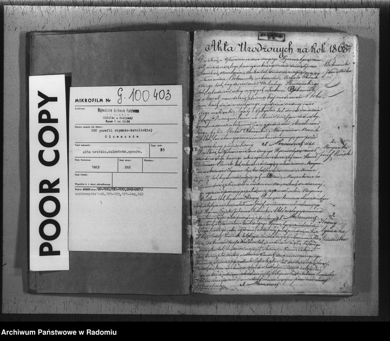 image.from.unit.number "[Duplikat akt urodzeń, małżeństw i zgonów parafii rzym.-kat. Głowaczów 1863 r.]"