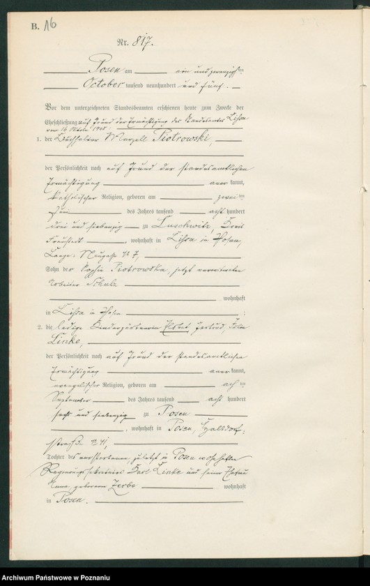 Obraz 17 z jednostki "Księga miejscowa małżeństw tom IV"