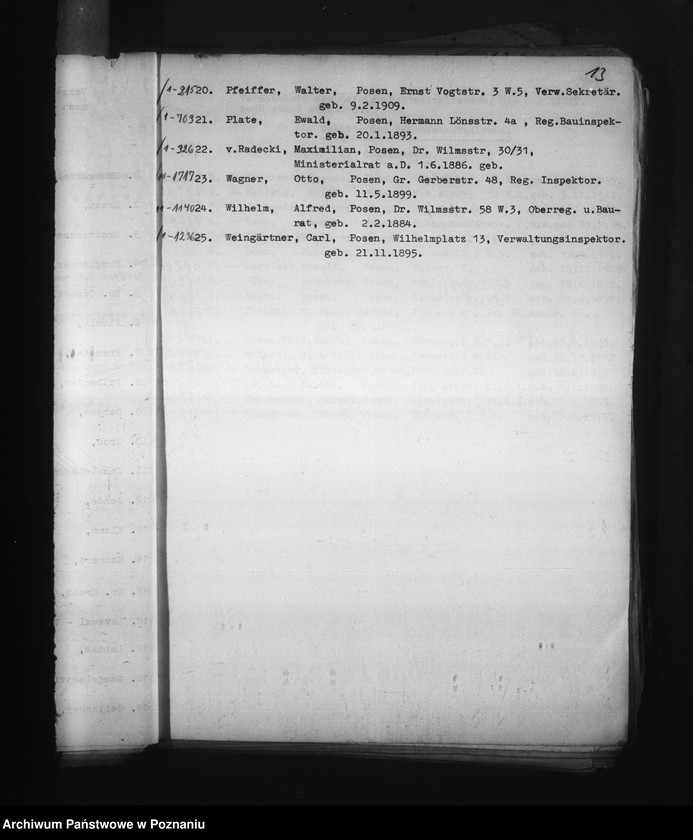 Obraz 17 z jednostki "Überprüfung und Erfassung der Angestelten. Polnische Angestellten des Reichsarchivs und im Referat der Statistik"