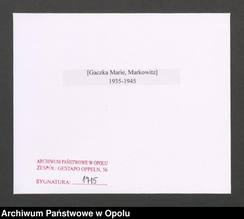 Obraz 2 z jednostki "[Gaczka Marie, Markowitz]"