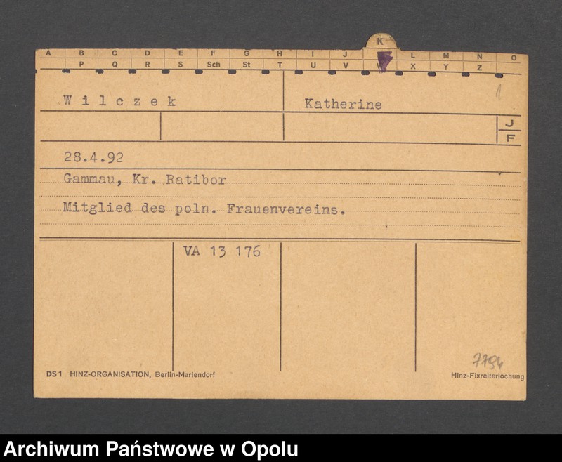 Obraz 3 z jednostki "[Wilczek Katherine, ur. 28.04.1892 r., zam. Gammau]"