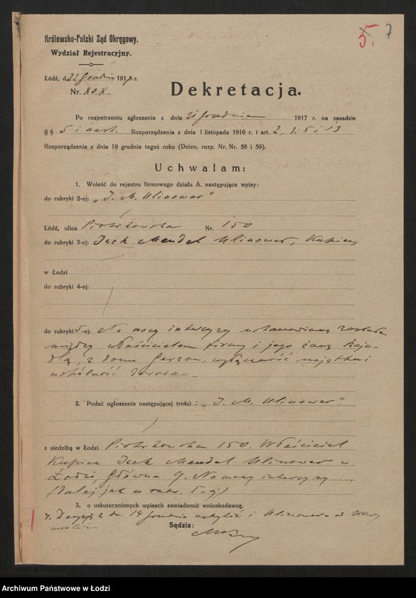 Obraz 9 z jednostki "Icek Mendel Ulinower- handel towarów kolonialnych i mydła"