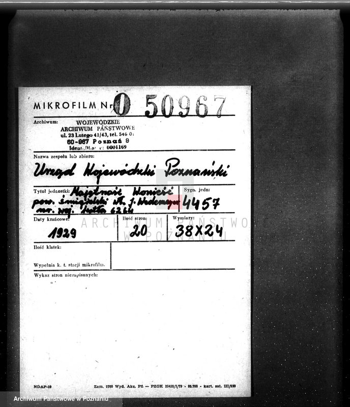 Obraz 2 z jednostki "Majętność Wonieść, pow śmigielski własność J. Wedemeyer nr woj. kotła 6264"