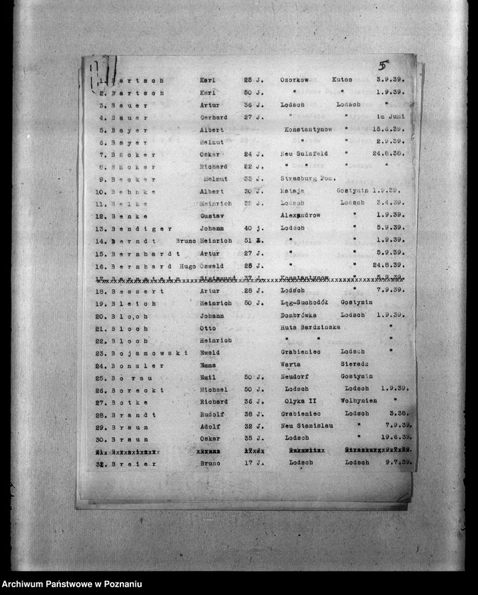 Obraz 9 z jednostki "Zweigstelle Litzmannstadt (Łódź) Alfabetinke Totenlisten"