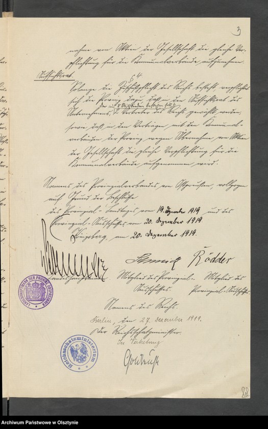 image.from.unit.number "Vertrag zwichen dem Deutschen Reich, vertreten durch den Reichsschatzminister und dem Provialverband der Provinz Ostpreussen wegen der "Überlandezentrale Ospreußen Aktiengeselschaft""