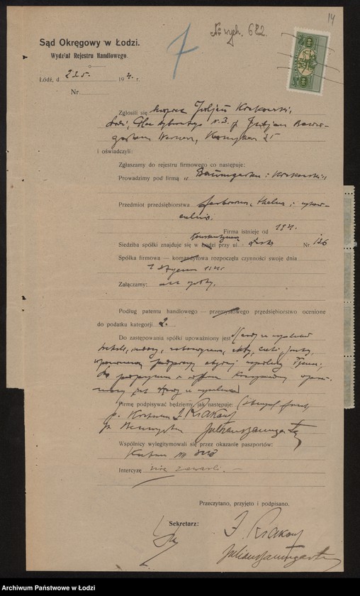 Obraz 16 z jednostki "Baumgartner i Krakowski- wykańczalnia, farbiarnia i tkalnia"