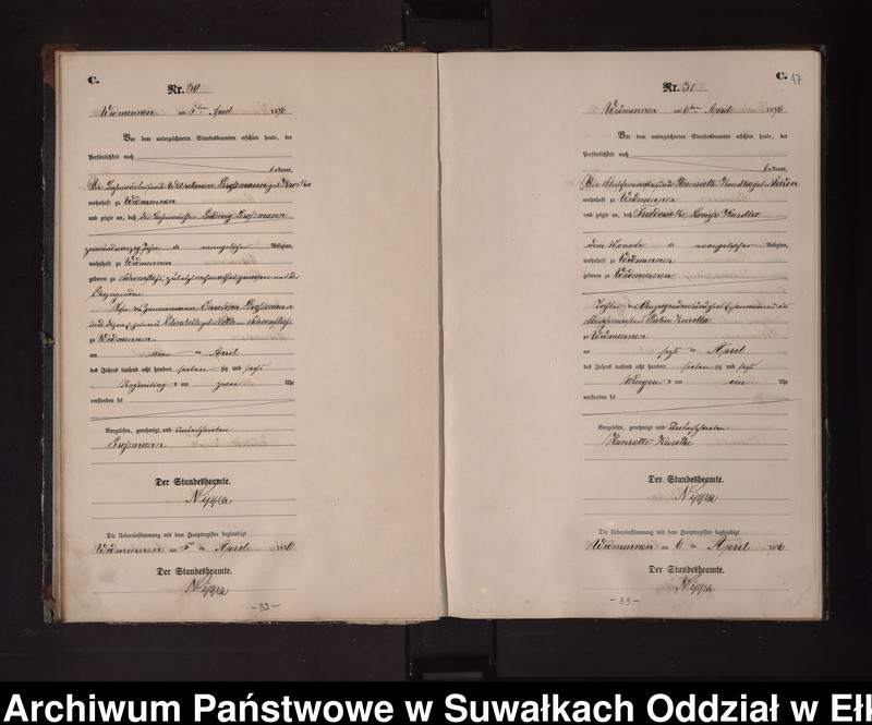 image.from.unit.number "Sterbe-Neben-Register des Preussischen Standes-Amtes Widminnen Kreis Loetzen"