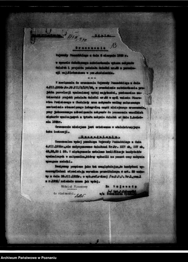 Obraz 17 z jednostki "/Zatwierdzenie wykazu nabywców działek z majątku Nietuszkowo powiatu chodzieskiego"