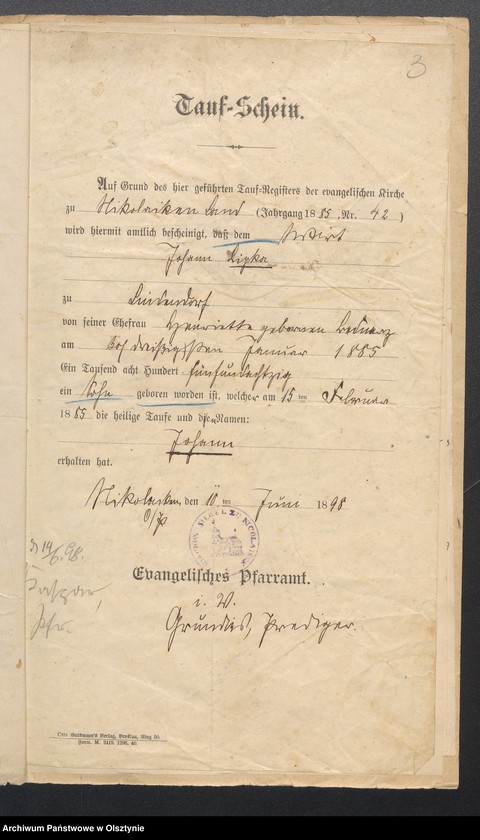 image.from.unit.number "Taufscheine, Gebursurkund und Konfirmanteb Tabelle"