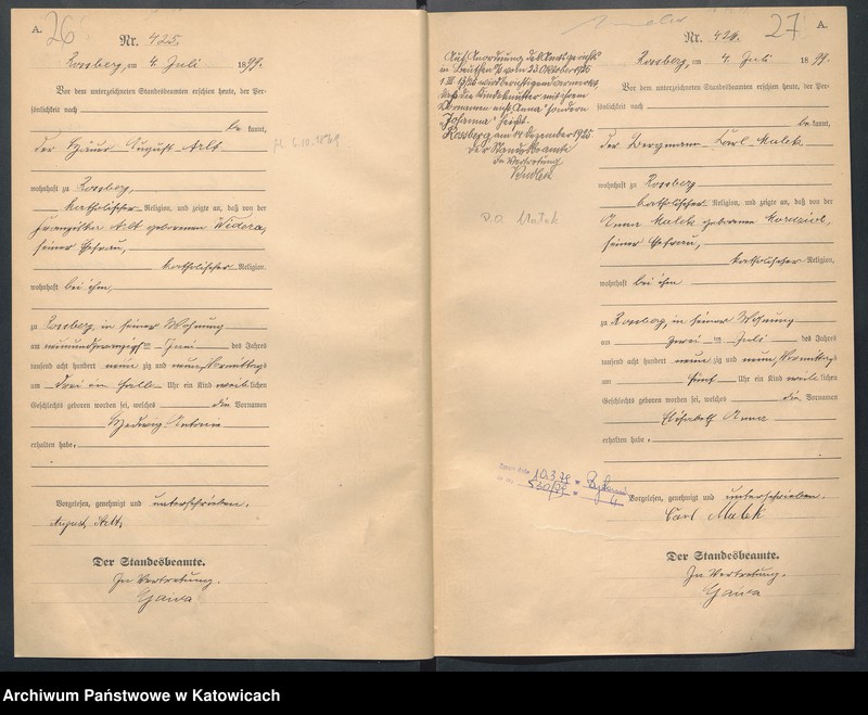 Obraz 17 z jednostki "Księga urodzeń nr 400-799"