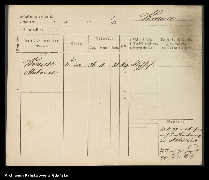 image.from.unit.number "Karty meldunkowe: Krause Magdalena - Krause Minna"