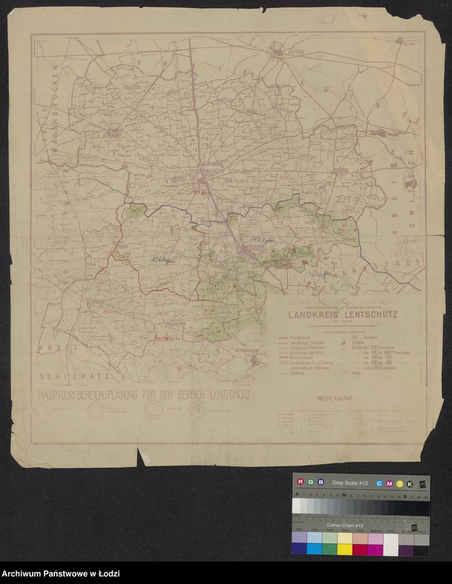 Obraz 1 z jednostki "Der Regierungspräsident Litzmannstadt. Raumordnung und Landesplanung. Landkreis Lentschütz"