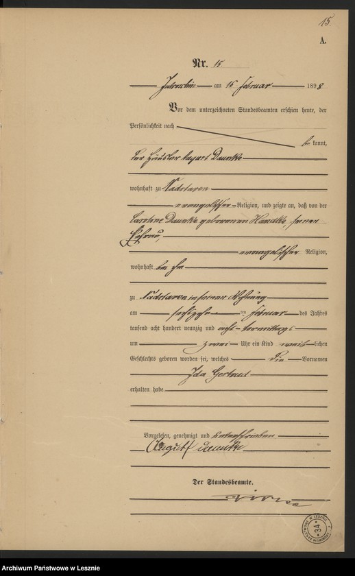 Obraz 18 z jednostki "[Księga urodzeń]"