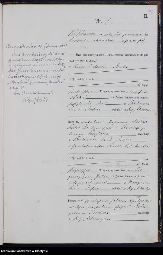 image.from.unit.number "Heiraths-Haupt-Register Nr 1 - 11"